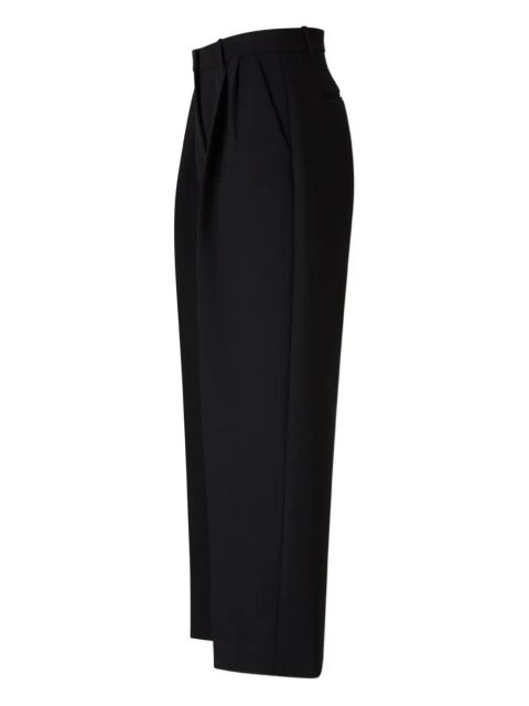 KHAITE pleated high-waisted trousers - Black