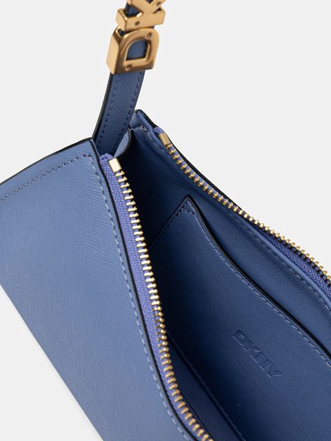 Dkny torebka skórzana kolor niebieski R433YG57