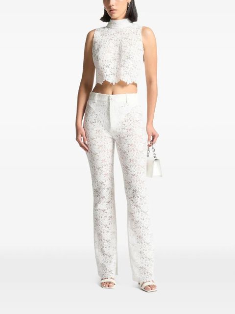 Manière De Voir floral-lace trousers - White - zdjęcie produktu nr 2