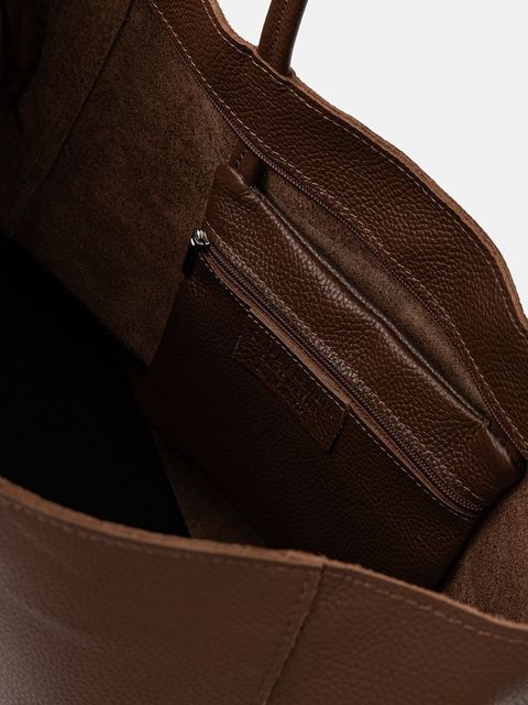 Answear Lab torebka skórzana kolor brązowy