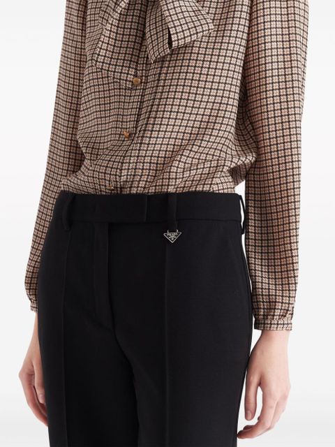 Prada grain-de-poudre cropped trousers - Black