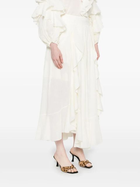 ZIMMERMANN ruffled maxi skirt - White