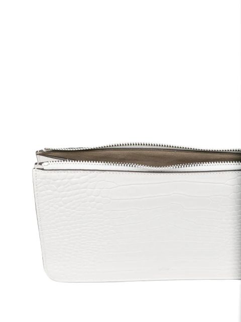 TOTEME crocodile-embossed threefold clutch bag - White