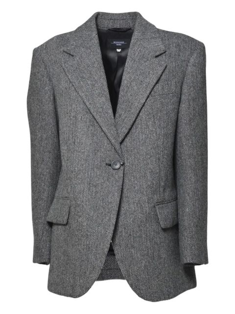 Weekend Max Mara herringbone-pattern single-breasted blazer - Grey - zdjęcie produktu nr 1