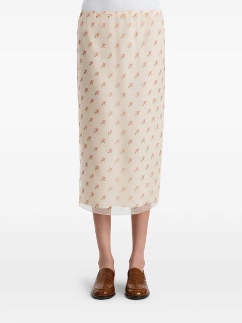 KHAITE silk skirt - Pink