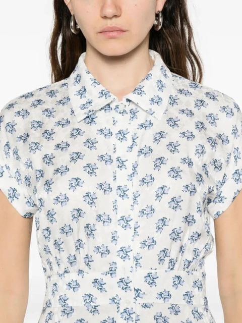 Maje floral button maxi dress - White