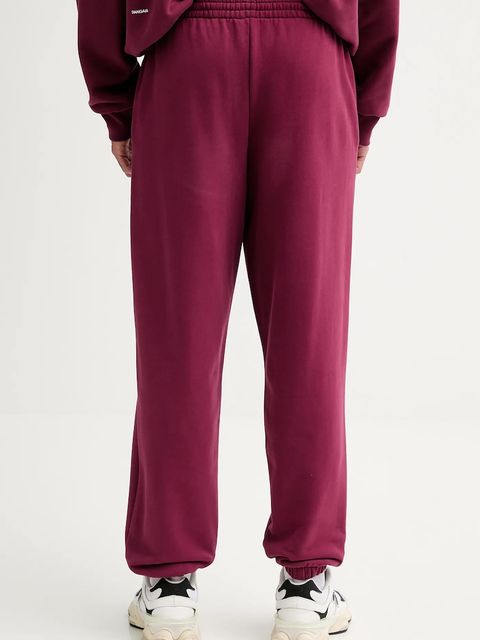 Pangaia spodnie dresowe bawełniane kolor bordowy gładkie 10000295
