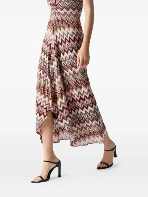 Missoni zigzag-pattern midi dress - Brown