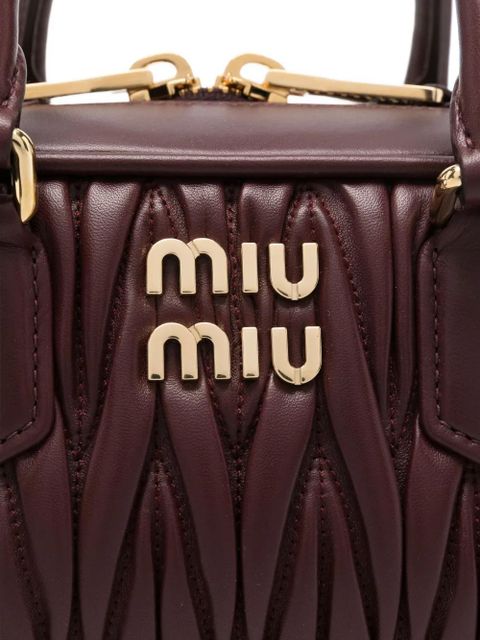 Miu Miu Arcadie logo-plaque tote bag - Red - zdjęcie produktu nr 2