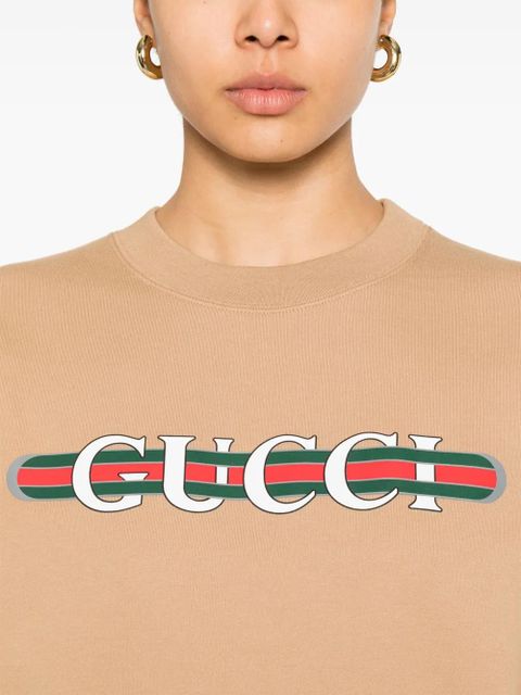 Gucci logo-print sweatshirt - Brown