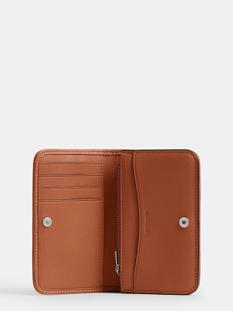 Coach portfel skórzany damski kolor brązowy CCD16