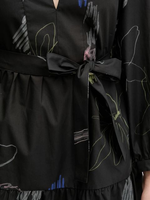 Desigual sukienka bawełniana PISOS kolor czarny mini prosta 25WWVW06