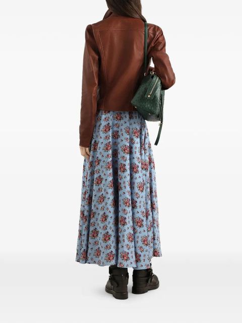 Dolce & Gabbana floral drawstring skirt - Blue