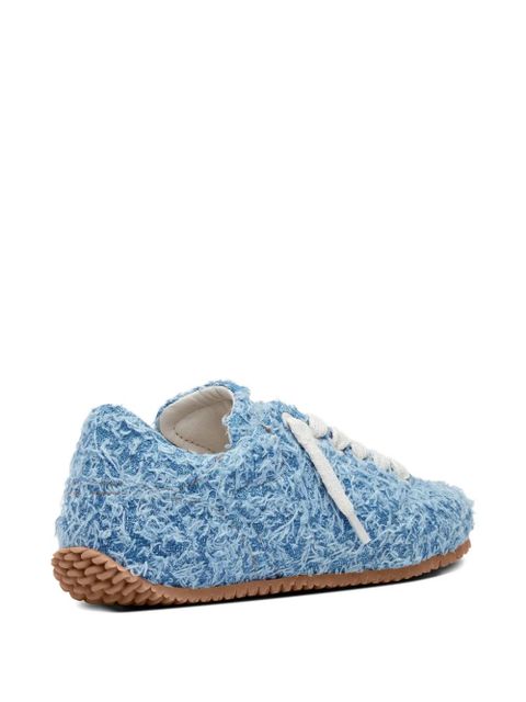Axel Arigato Tact frayed-denim lace-up sneakers - Blue