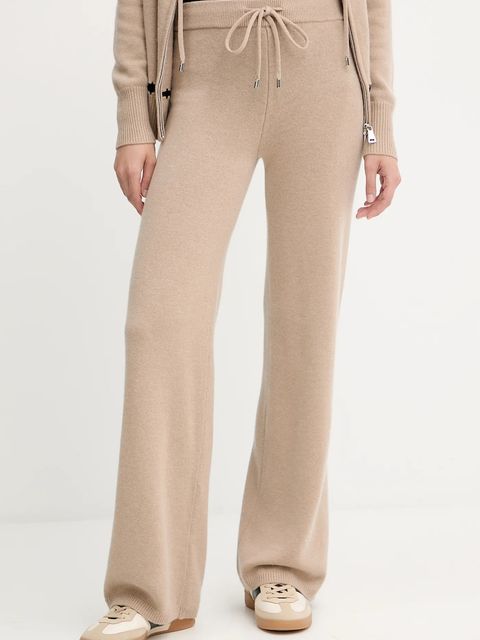 ERMANNO Firenze spodnie wełniane damskie kolor beżowy szerokie high waist 57TP033E52 - zdjęcie produktu nr 1