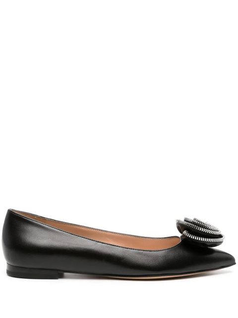 Gianvito Rossi Karina 05 leather ballerina shoes - Black - zdjęcie produktu nr 1