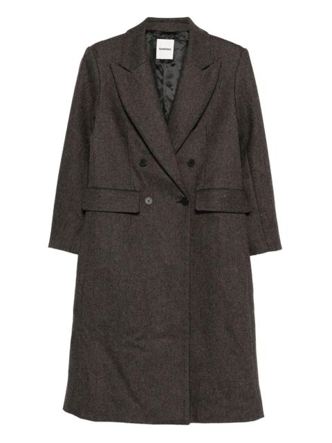 SANDRO buttoned double-breasted coat - Grey - zdjęcie produktu nr 1