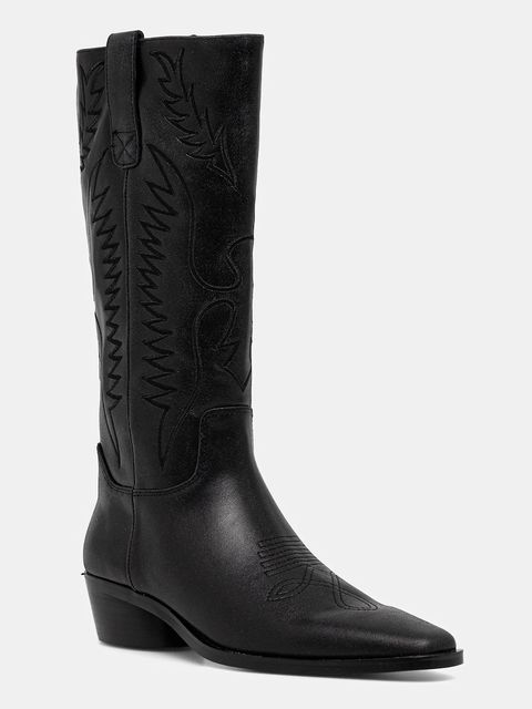 Steve Madden kowbojki skórzane Trevi damskie kolor czarny na słupku 11004909 - zdjęcie produktu nr 1