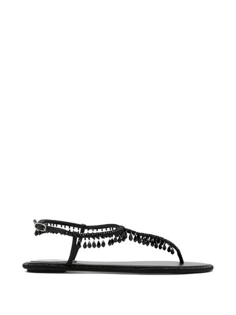 René Caovilla teardrop-beads embellished sandals - Black - zdjęcie produktu nr 1