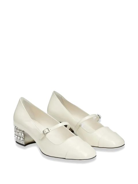 Jimmy Choo Elisa crystal-embellished leather pumps - White - zdjęcie produktu nr 1