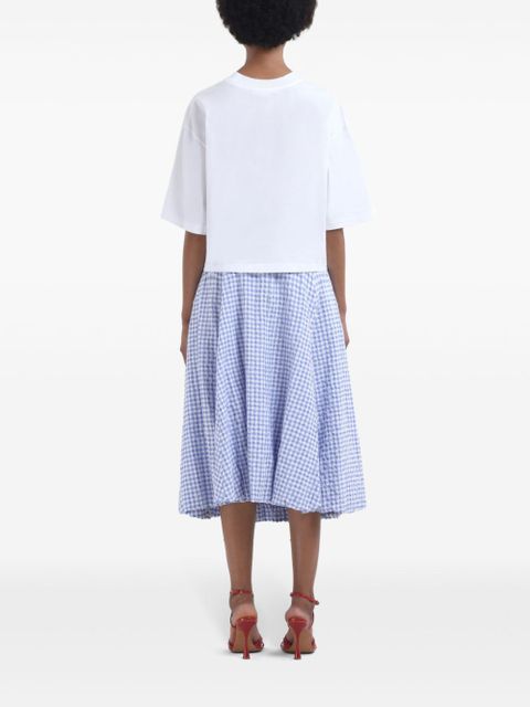 Marni check-print midi skirt - Blue