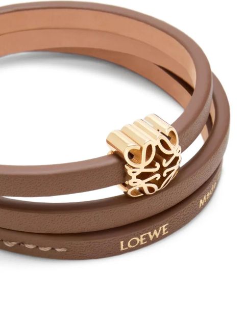 LOEWE Anagram Bombé twist leather bracelet - Gold