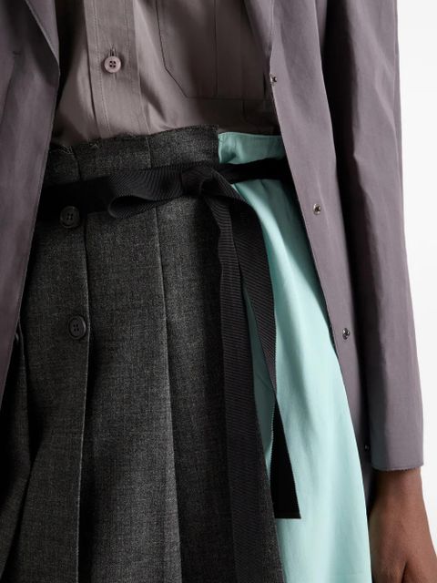 Prada rush stitch fabric patchwork skirt - Grey