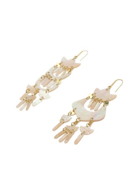 ISABEL MARANT long drop earrings - White