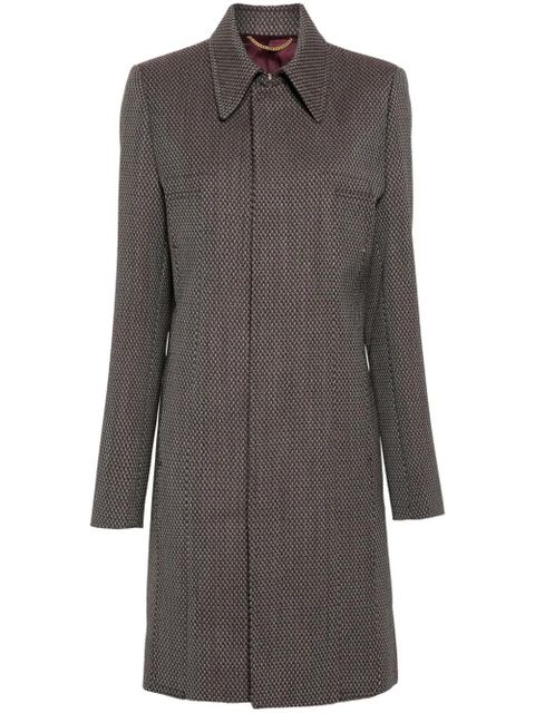 Victoria Beckham jacquard single-breasted coat - Brown - zdjęcie produktu nr 1