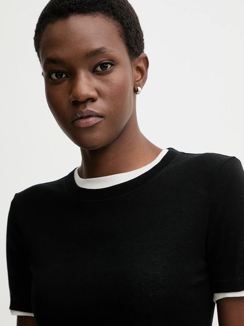 Miss Sixty t-shirt z dodatkiem wełny 2-pack damski kolor czarny 6S3SJ35400