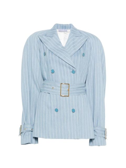 Rowen Rose striped belted coat - Blue - zdjęcie produktu nr 1