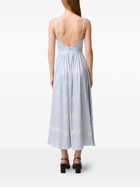 Claudie Pierlot floral embroidered midi dress - Blue