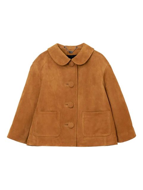 Marc Jacobs Doll Peter Pan-collar suede jacket - Brown - zdjęcie produktu nr 1