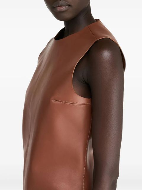 JW Anderson sleeveless leather top - Brown