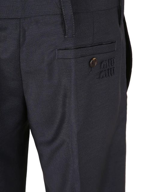 Miu Miu embroidery trousers - Blue