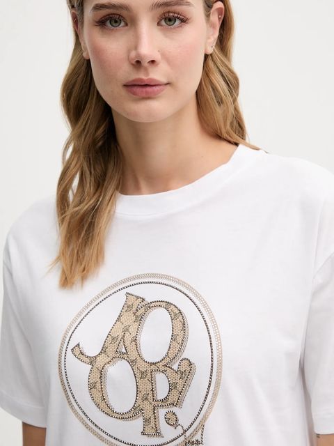 Joop! t-shirt bawełniany damski kolor biały 30046236