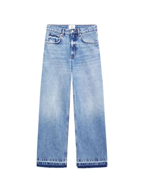 ANINE BING Lewis frayed wide-leg jeans - Blue - zdjęcie produktu nr 1