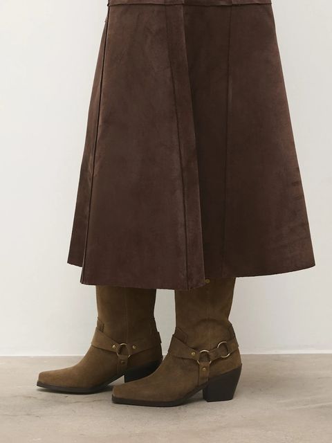 Answear.LAB kowbojki zamszowe kolor brązowy na słupku - zdjęcie produktu nr 1