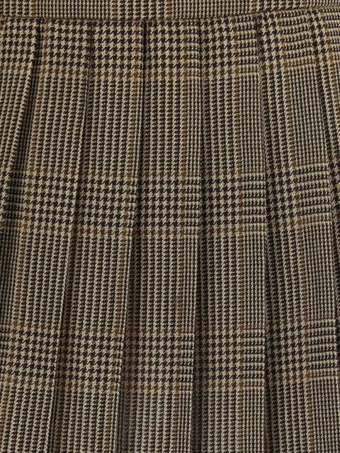 Golden Goose prince of wales pleated skirt - Brown