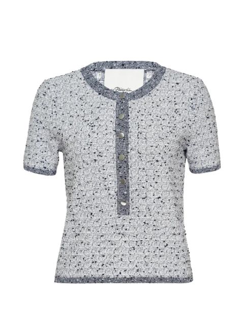 3.1 Phillip Lim bouclé-knit short-sleeve sweater - White - zdjęcie produktu nr 1