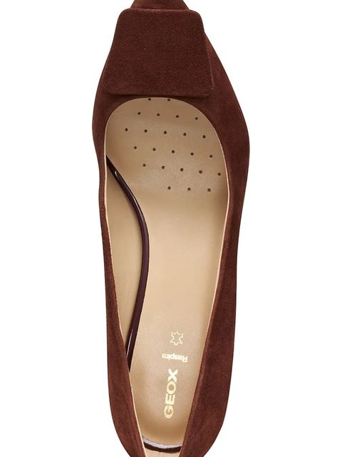 Geox sztyblety zamszowe D KLEOPY kolor brązowy na niskim obcasie D56YBC 00021 C7011