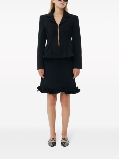 GANNI bonded crepe blazer - Black
