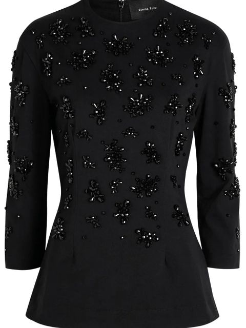 Simone Rocha bead-embellished long-sleeve top - Black - zdjęcie produktu nr 2