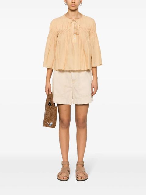 MARANT ÉTOILE Axeliana pintuck-detail blouse - Neutrals - zdjęcie produktu nr 2