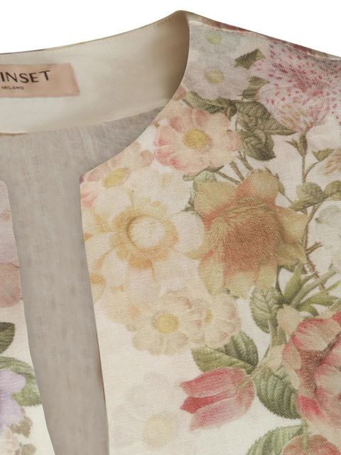 TWINSET floral-print scalloped top - Neutrals