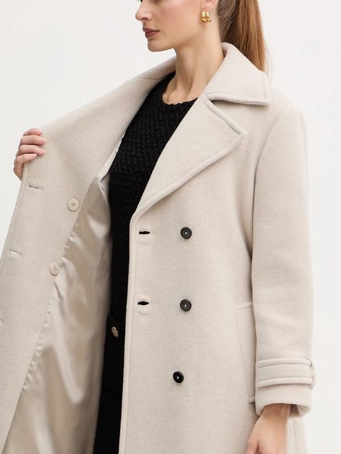 Marella płaszcz z dodatkiem wełny kolor beżowy 2523016112200