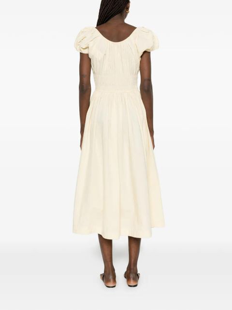 DÔEN Quinn puff-sleeves midi dress - Yellow
