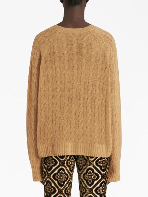 ETRO logo-embroidered cable-knit jumper - Neutrals - zdjęcie produktu nr 2
