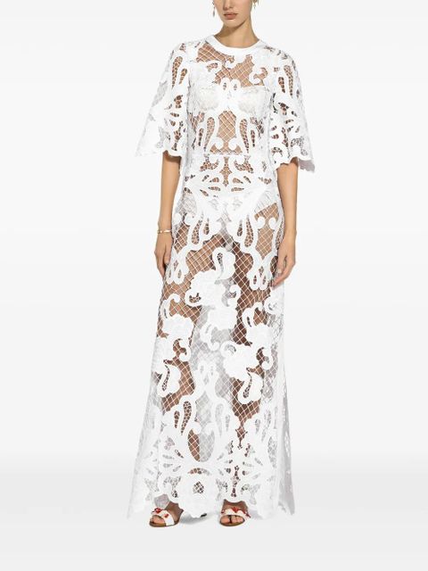 Dolce & Gabbana embroidered mesh maxi dress - White - zdjęcie produktu nr 2