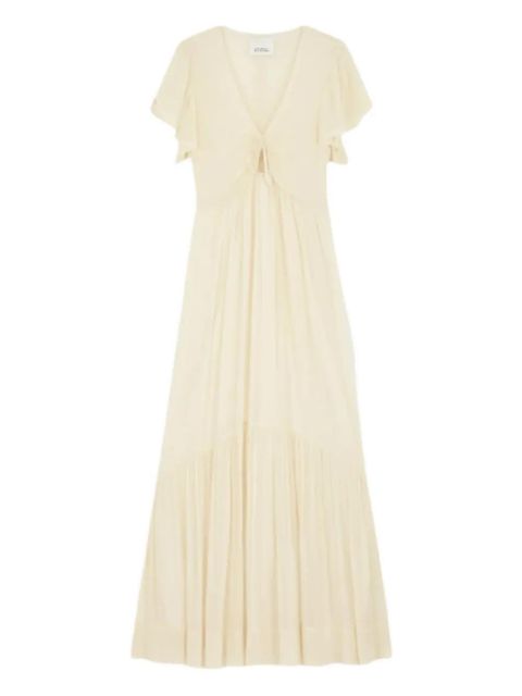 ISABEL MARANT Agathe short-sleeve ruffled maxi dress - Neutrals - zdjęcie produktu nr 1